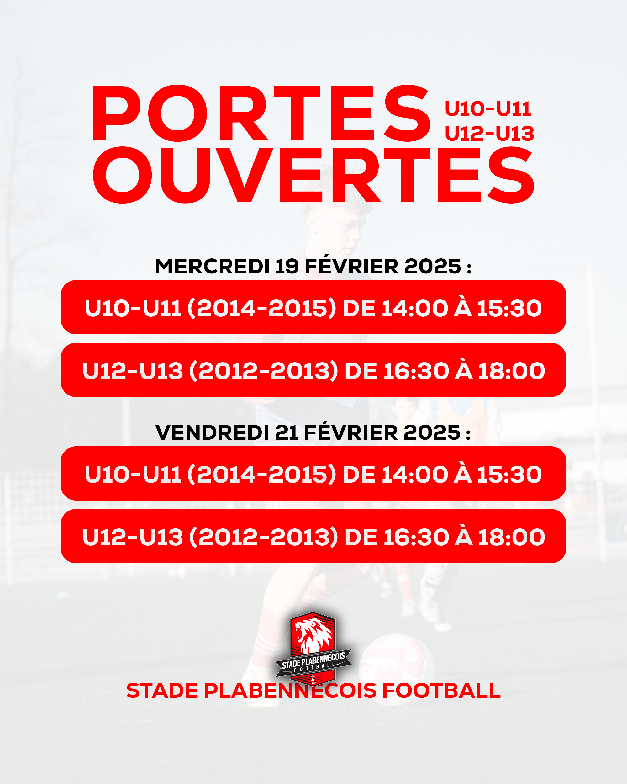 Portes ouvertes - U10/U11/U12/U13